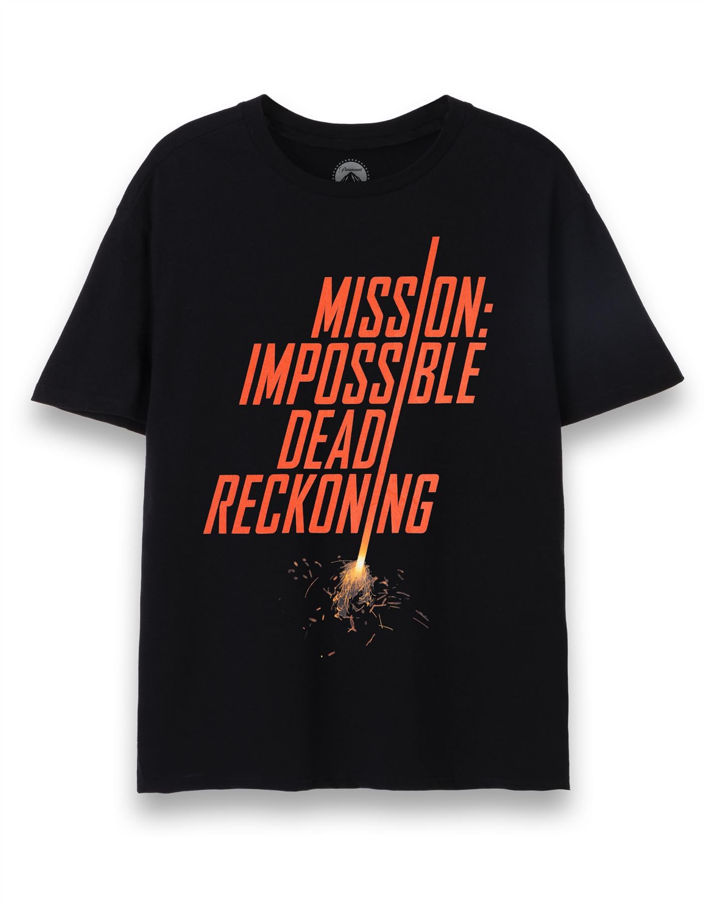 Mission: Impossible Dead Reckoning Mens T-Shirt | Adults Short Sleeve Graphic Tee in Black | MI7 Part One Movie Apparel Fuse Top | Ethan Hunt Action Film Series Merchandise Gift