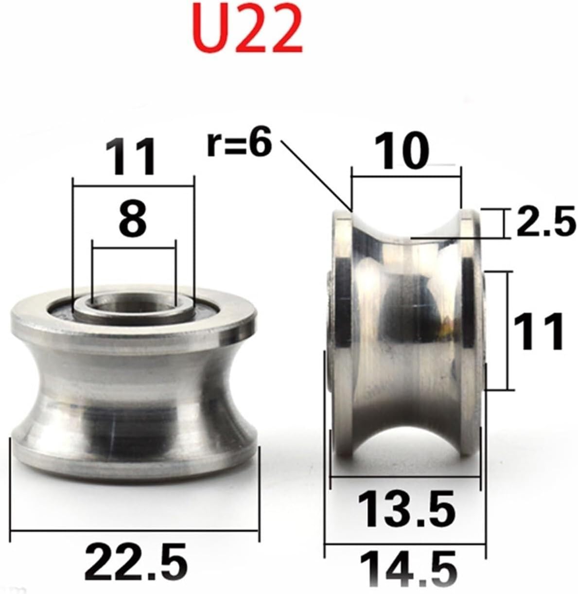 ミニチュアベアリング、 5 ピース/ロット CNC TU22 8 ミリメートル V/U