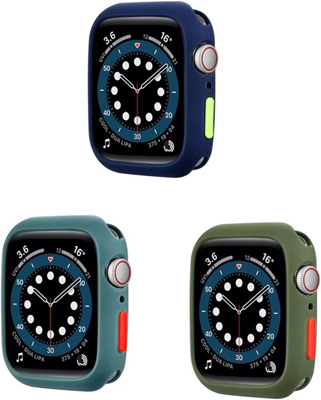 Matte TPU Case with Side Button Flexible Shockproof Protective Bumper Cover Anti-Scratch Silicone Protector Compatible with 40mm Apple Watch SE & Series 6 5 4, Assorted Colors-9 Packs