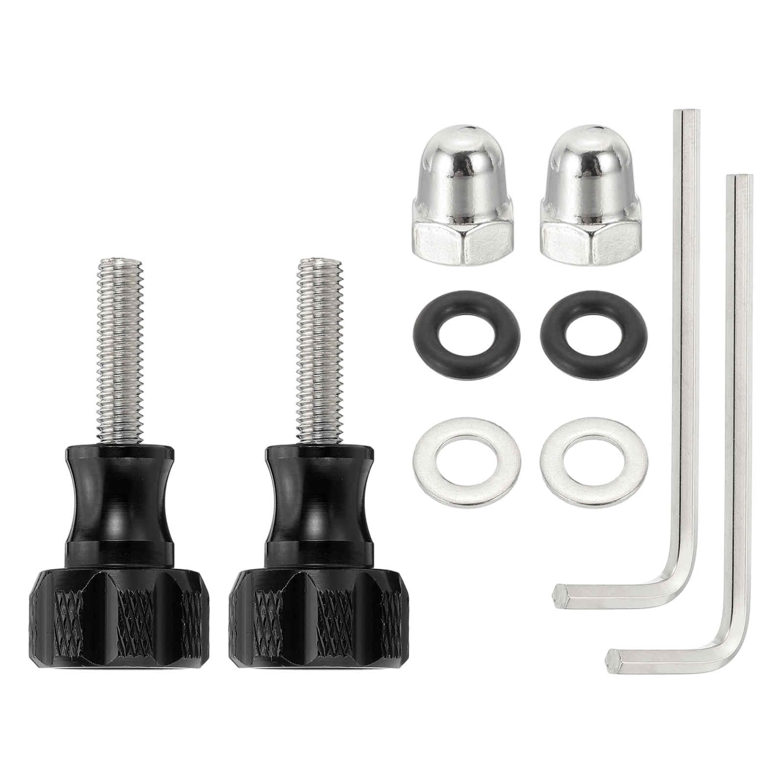 Nexarelle Aluminum Alloy Thumbscrews M5 Threaded 19mm Black 2 Set