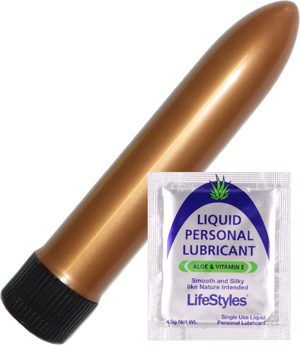 Metallic Gold 4.5 inch Classic Massager Includes FREE LifeStyles Lube