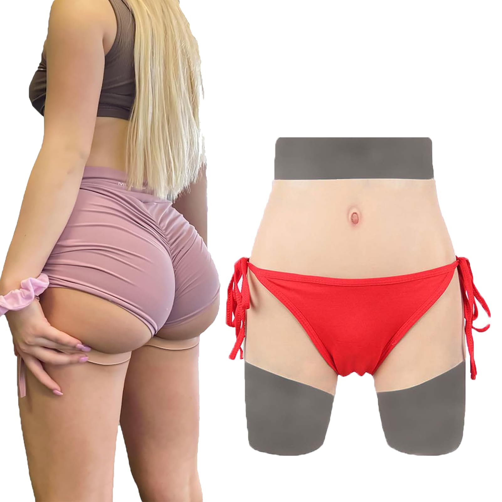 Silikon-HüFtverstäRker-HöSchen, Realistische Versteckte Gaff-Boxershorts, Gesäß-Push-Up-Shapewear füR Crossdresser Und Transgender