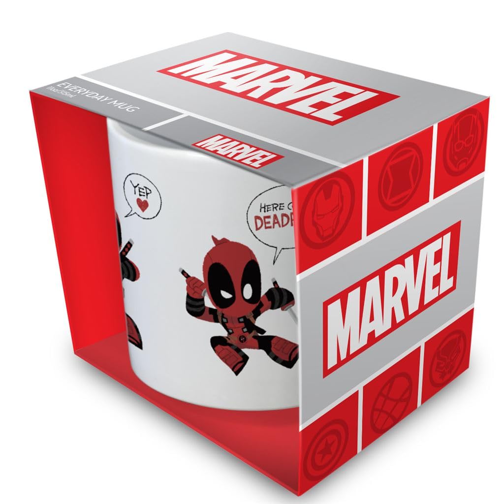 Pyramid International Deadpool (Here Comes Deadpool) White 11Oz Mug - 10Oz / 315Ml Ceramic Mug - One Size