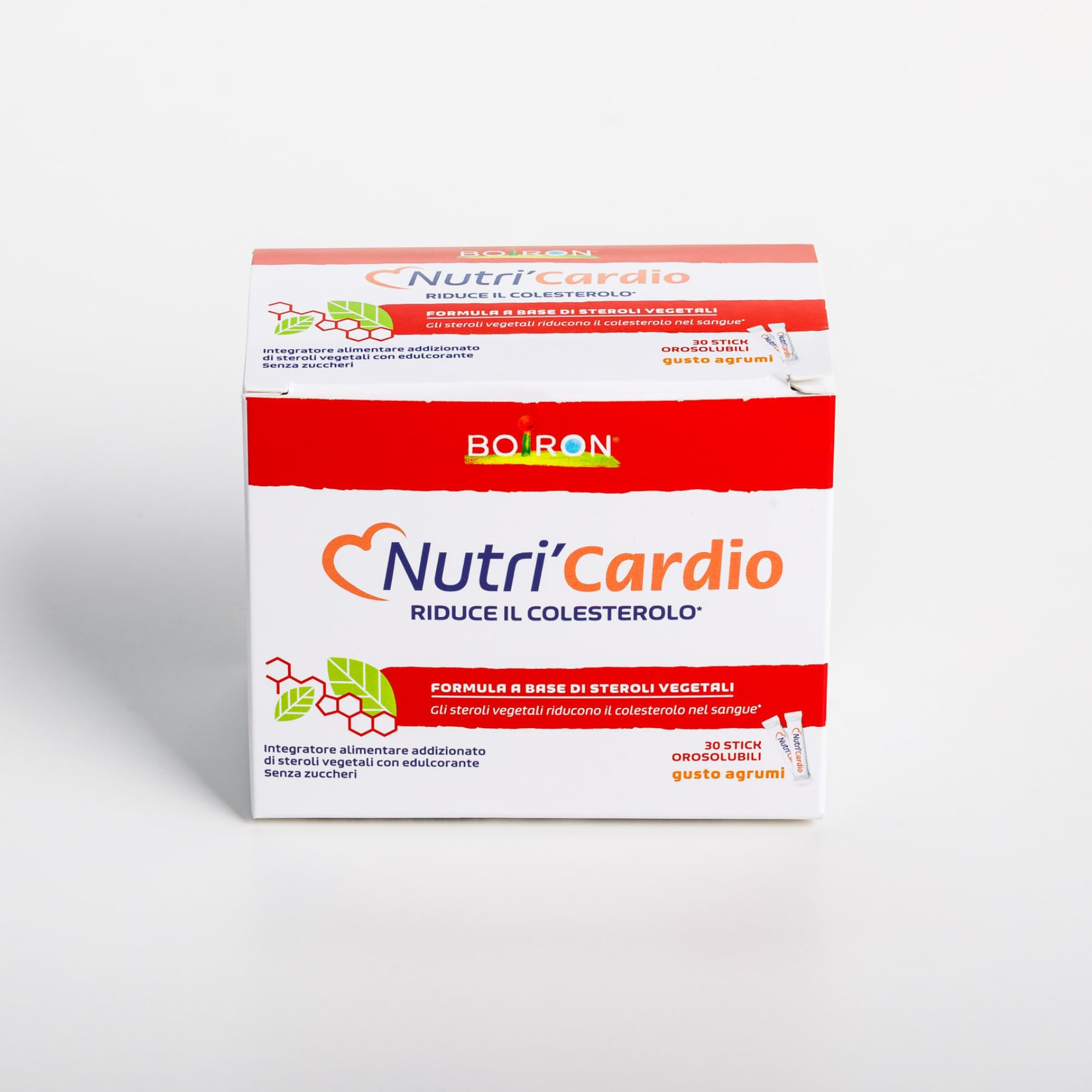 Nutri'Cardio - Integratore Alimentare con Steroli Vegetali o Fitosteroli che Riducono il Colesterolo nel Sangue, Gusto Agrumi, Senza Zuccheri, Senza Lattosio, Senza Glutine - 30 Stick orosolubili