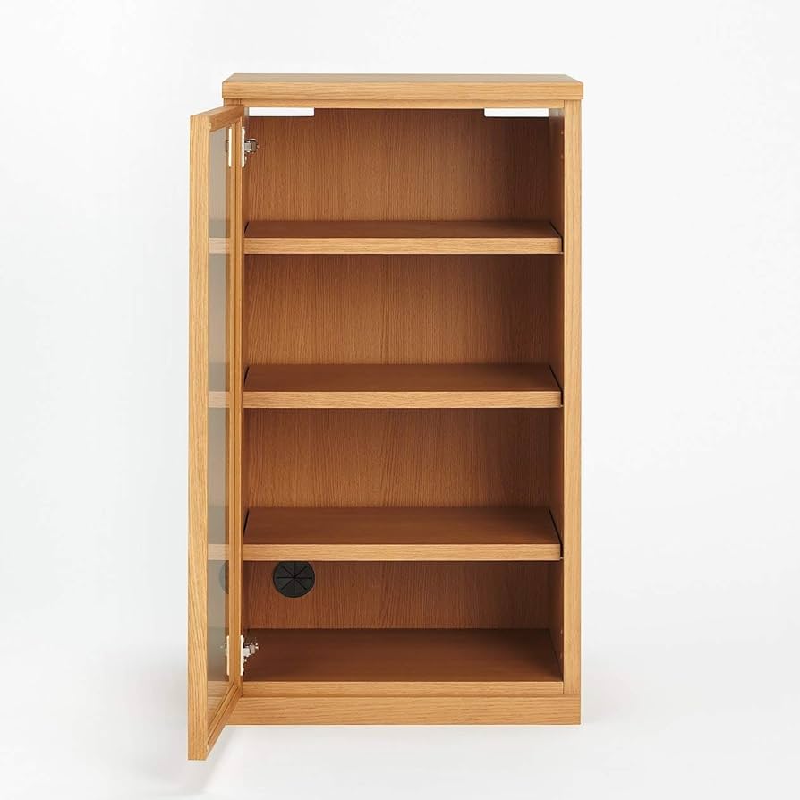 Amazon.co.jp: 無印良品 木製キャビネット・ガラス扉・スリム