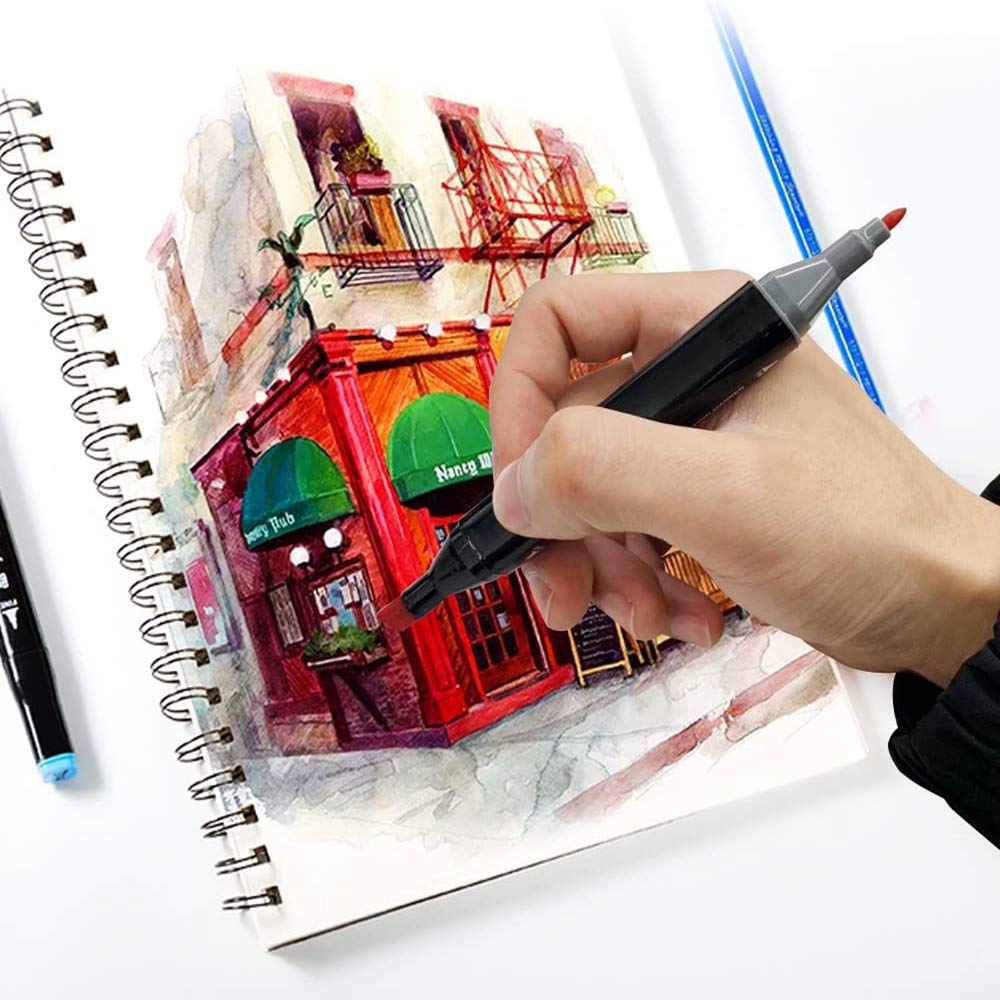 VIDOO 40 Colori Doppio Suggerimenti Pennarello Pennarello con Custodia di Trasporto per Il Disegno Schizzo Colorazione Adulti Evidenziazione E Sottolineatura - #2
