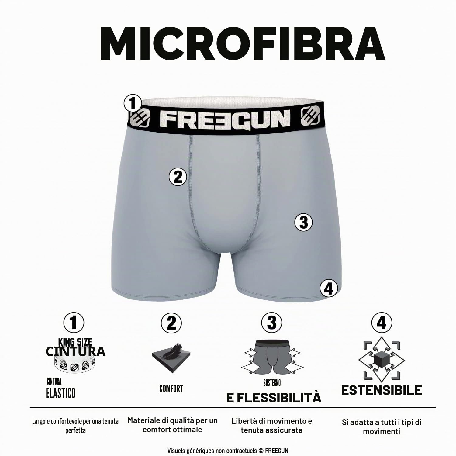 Freegun Boxer Uomo Multi-Sport RICK AND MORTY, Antiscivolo e Morbido, Set di 4
