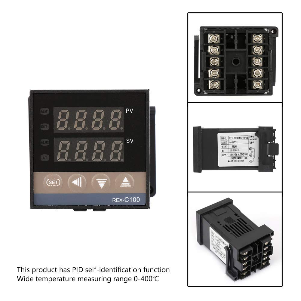 Regolatore di temperatura, 0-400 ℃ REX-C100 FK02-M * AN Termostato digitale PID Termostato AC 250V Interruttore di controllo della temperatura Termostati
