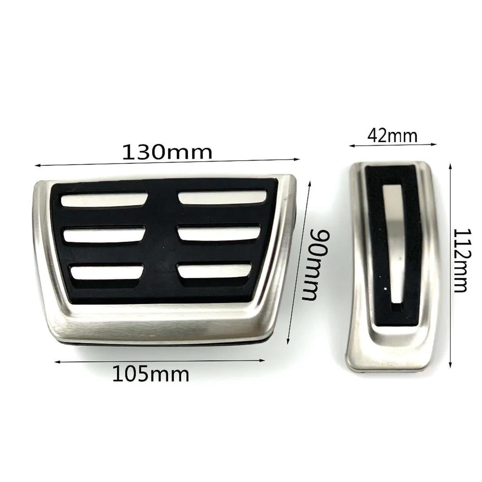 PIWINE Bremspedal Gaspedal, Gasbremse, Fußstützenpedalabdeckung Und -Platte, Autozubehör Für Audi A6 S6 C8 2018-2020(Style 2(at))