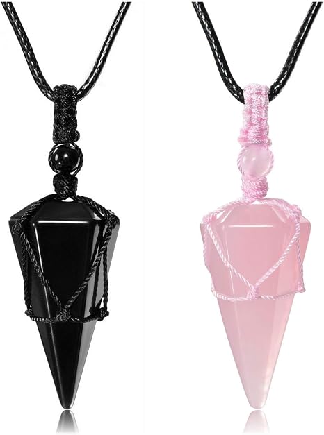 PESOENTH Rose Quartz Black Obsidian 
