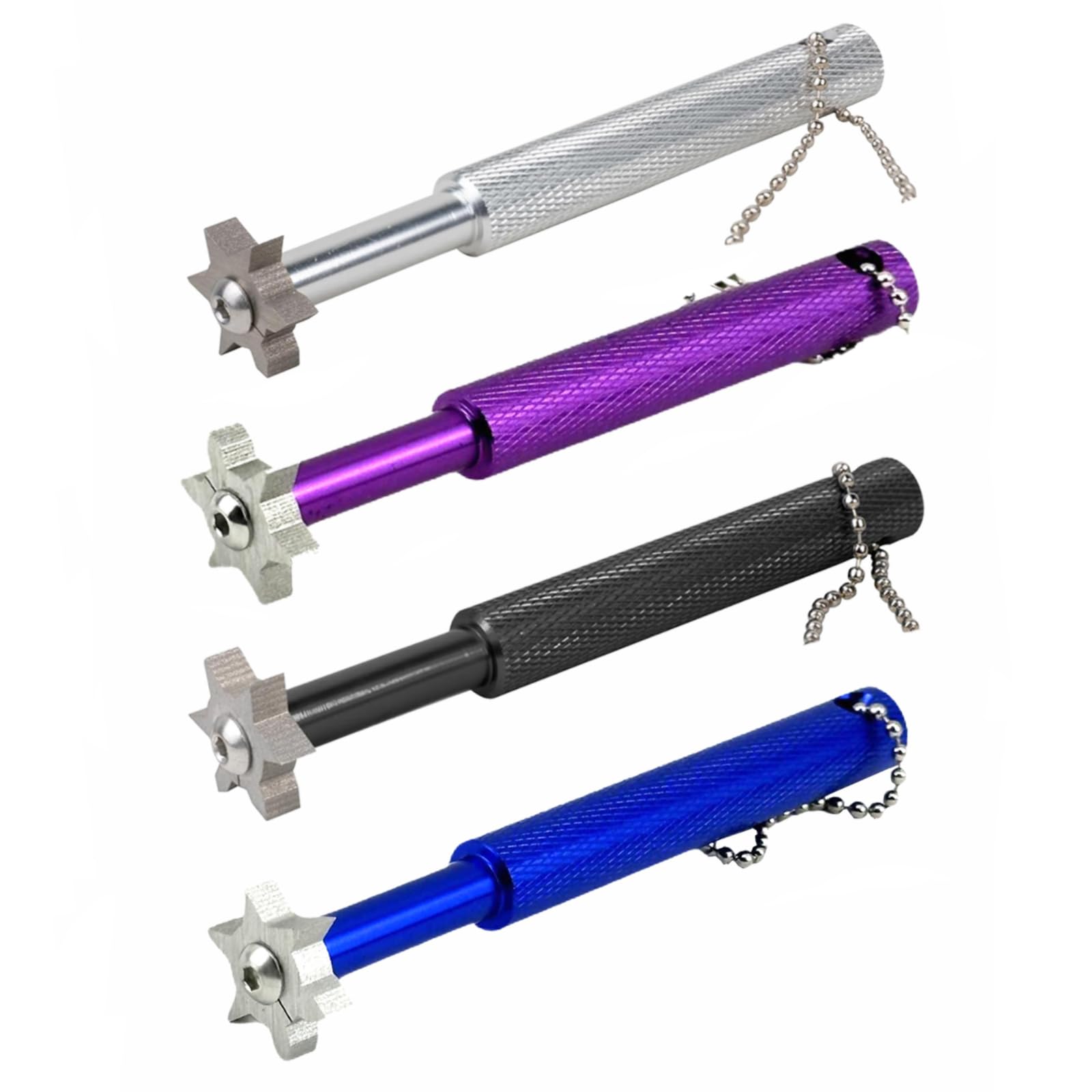 4PCS Golf Club Groove Sharpener Tool, Groove Sharpener With 6 Heads, Durable Golf Accessories For Men And Women Utility Clubs Re-Grooving Cleaning (Set-D)