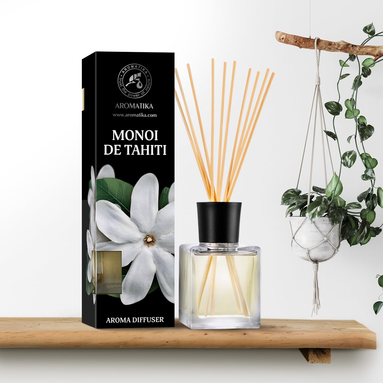 Monoi de Tahiti Aroma Diffuser 200ml - Reed Diffuser - Room Fragrance - Home Fragrance - Air Freshener - Monoi de Tahiti Scented Diffuser - Gift Idea - Tiare Odor