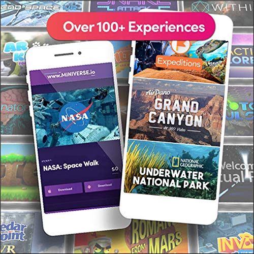 Merge VR Headset - Augmented Reality and Virtual Reality Headset, Play Educational Games and watch 360 Degree Videos, STEM Tool for Classroom and Home, Works with iPhone and Android (Pulsar Purple)