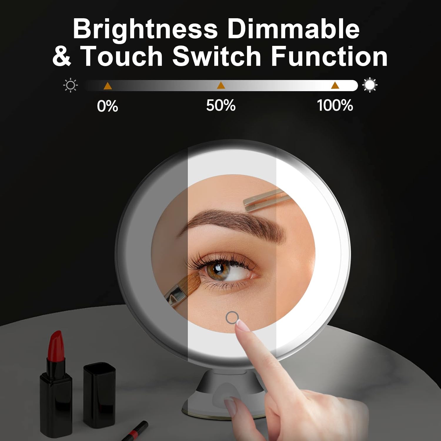 Espejo de maquillaje con aumento 7x y luz LED por 23,99€