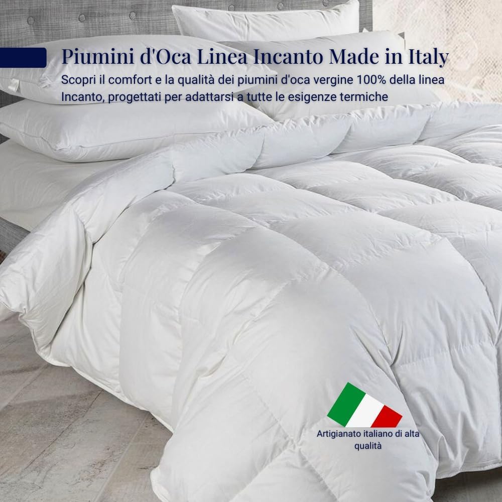 Piumino Letto, Art Incanto, 2 Punti Calore, 250x215 Matrimoniale, Piumino Leggero, 160gr/mq
