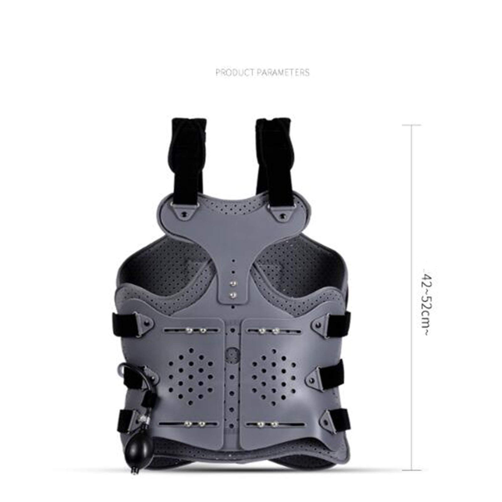 Soporte espinal toracolumbar fijo, soporte torácico de espalda completa - Alivio del dolor y enderezador para fracturas, posoperatorio, hernia discal, trauma espinal, escoliosis leve (gris2)