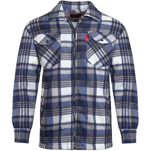 Mens Padded Lumberjack Flannel Shirt Jacket Cover