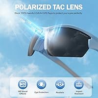 Vista 3 de DEAFRAIN Lentes de sol deportivos polarizados para hombres y mujeres, ideales para ciclismo, pesca, correr, conducir, marco irrompible TR90