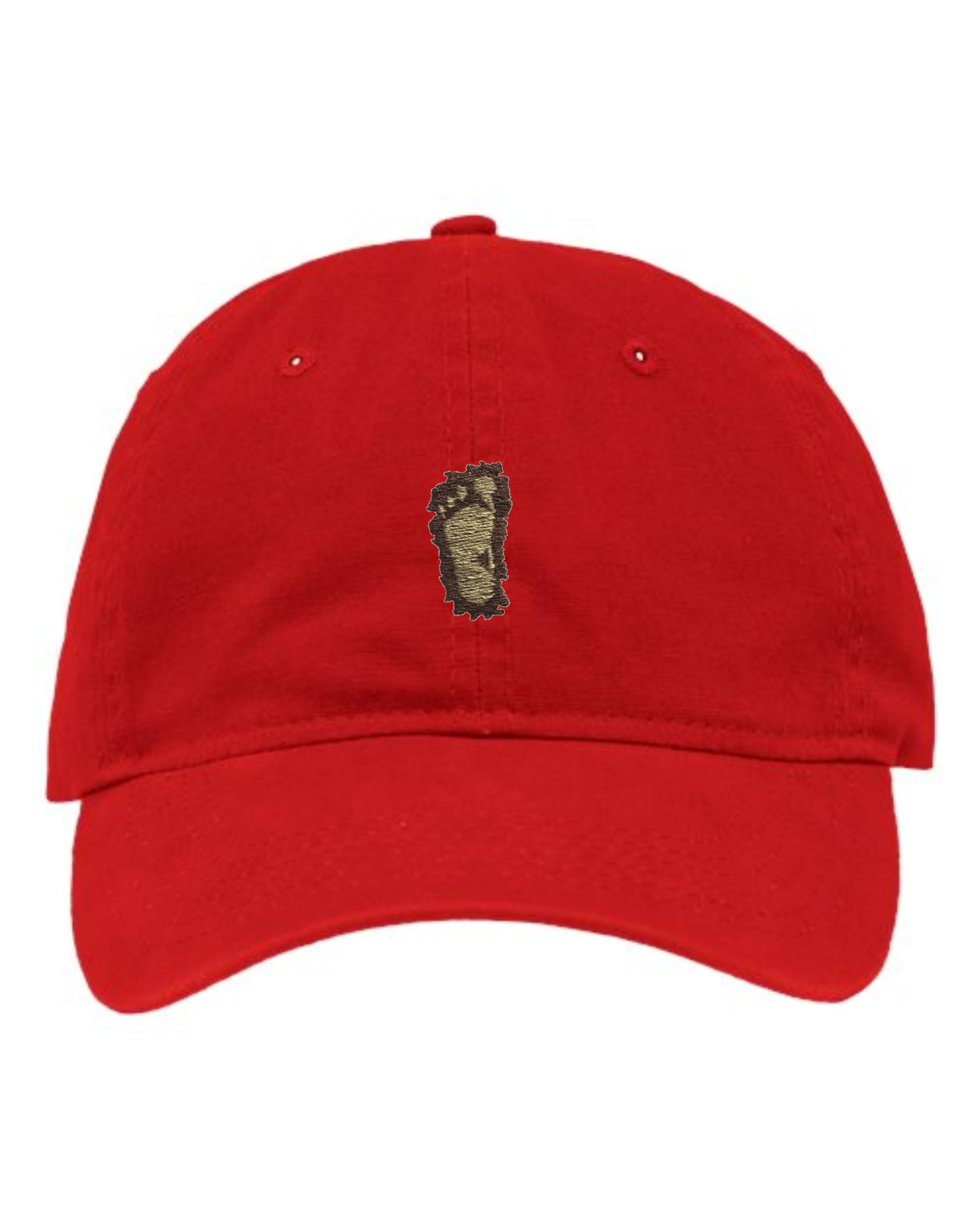 One Size Red Deluxe Dad Bigfoot Sasquatch Footprint Embroidered Deluxe Dad Hat