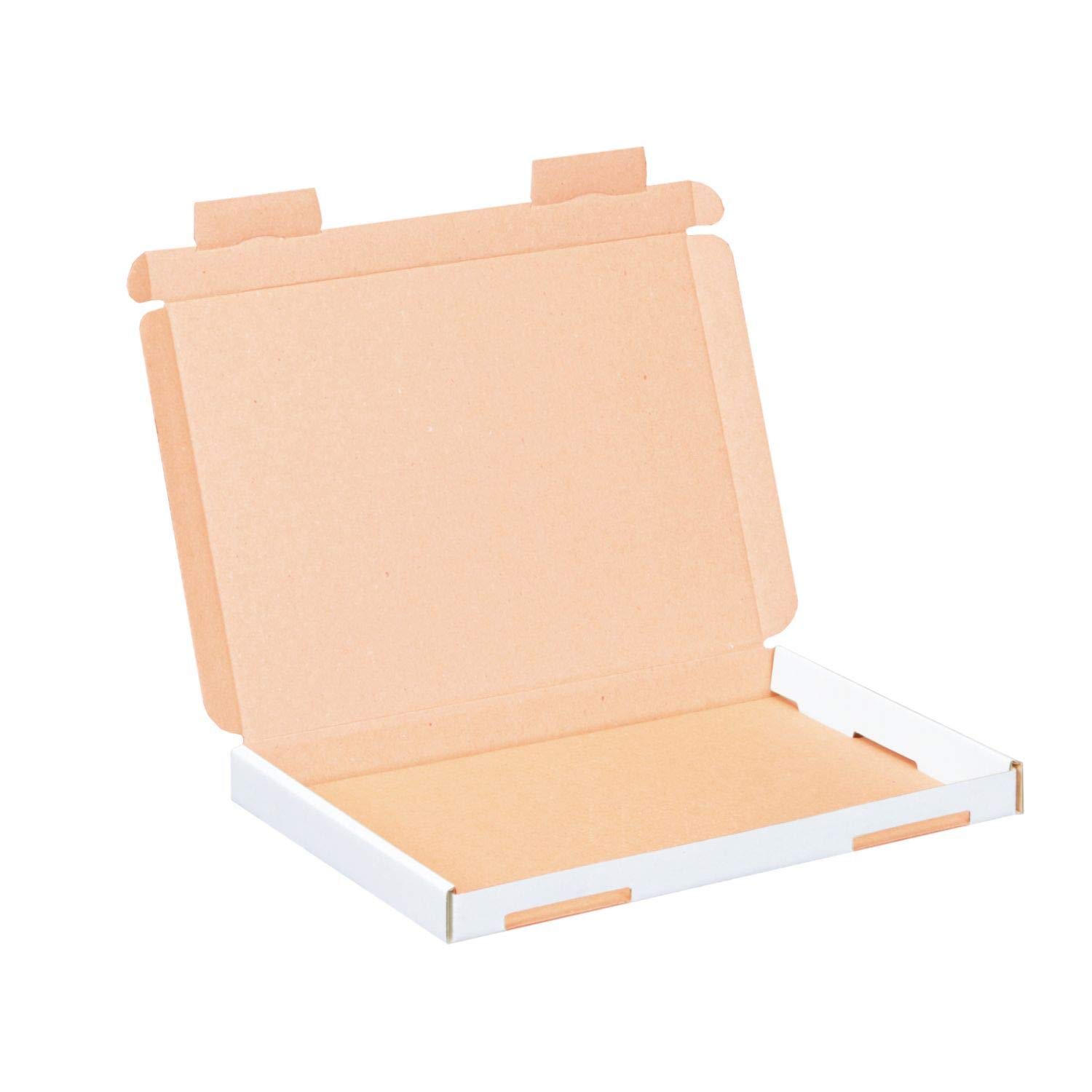 smiley pack 200x Großbriefkartons 230 x 160 x 20 mm weiß DIN A5 B5 stabiler Versandkarton Postkarton Faltschachtel für Warensendung, Büchersendung und Großbrief mit Steckverschluss (200 Stück)
