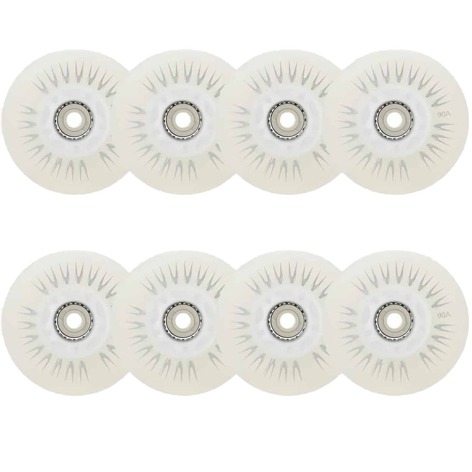 Koła Kółka do rolek inline 8 sztuk Luminous Flash Wymienne kółka z łożyskami Świecące białe 70 mm