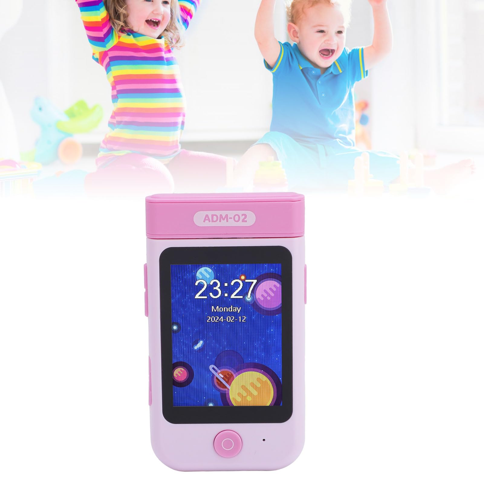 Giocattoli per Smartphone per Bambini, Touchscreen da 2,8 Pollici, Giocattoli Didattici per Cellulare con Fotocamera Ribaltabile a 180°, Lettore Video Musicale, Giochi Puzzle, (rosa chiaro)