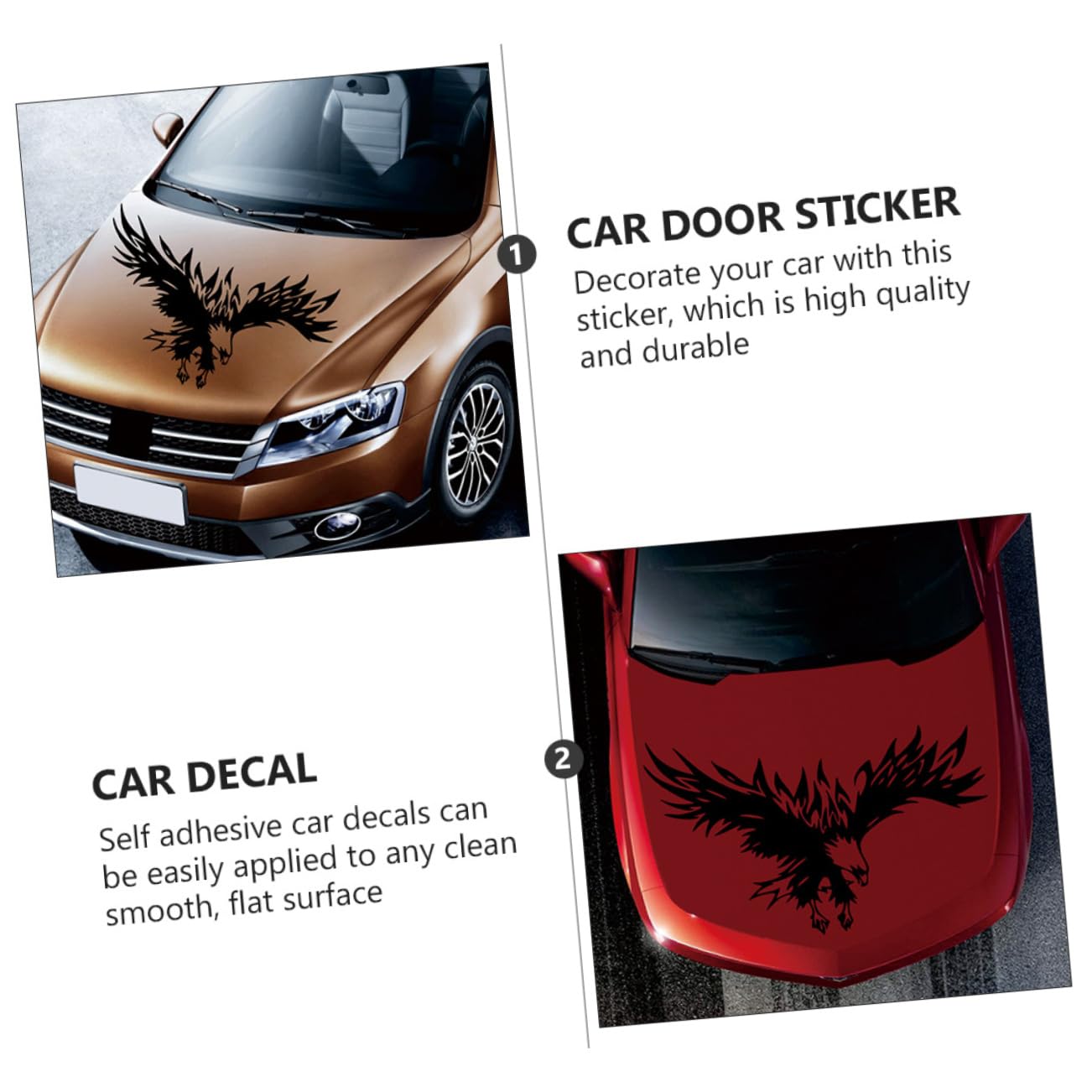 iplusmile 3pezzi Shape Car Decal Per Decorazione Auto Adesivo Creativo Per Tuning Auto Facile Da Applicare e Adatto Tutti Veicoli Nero