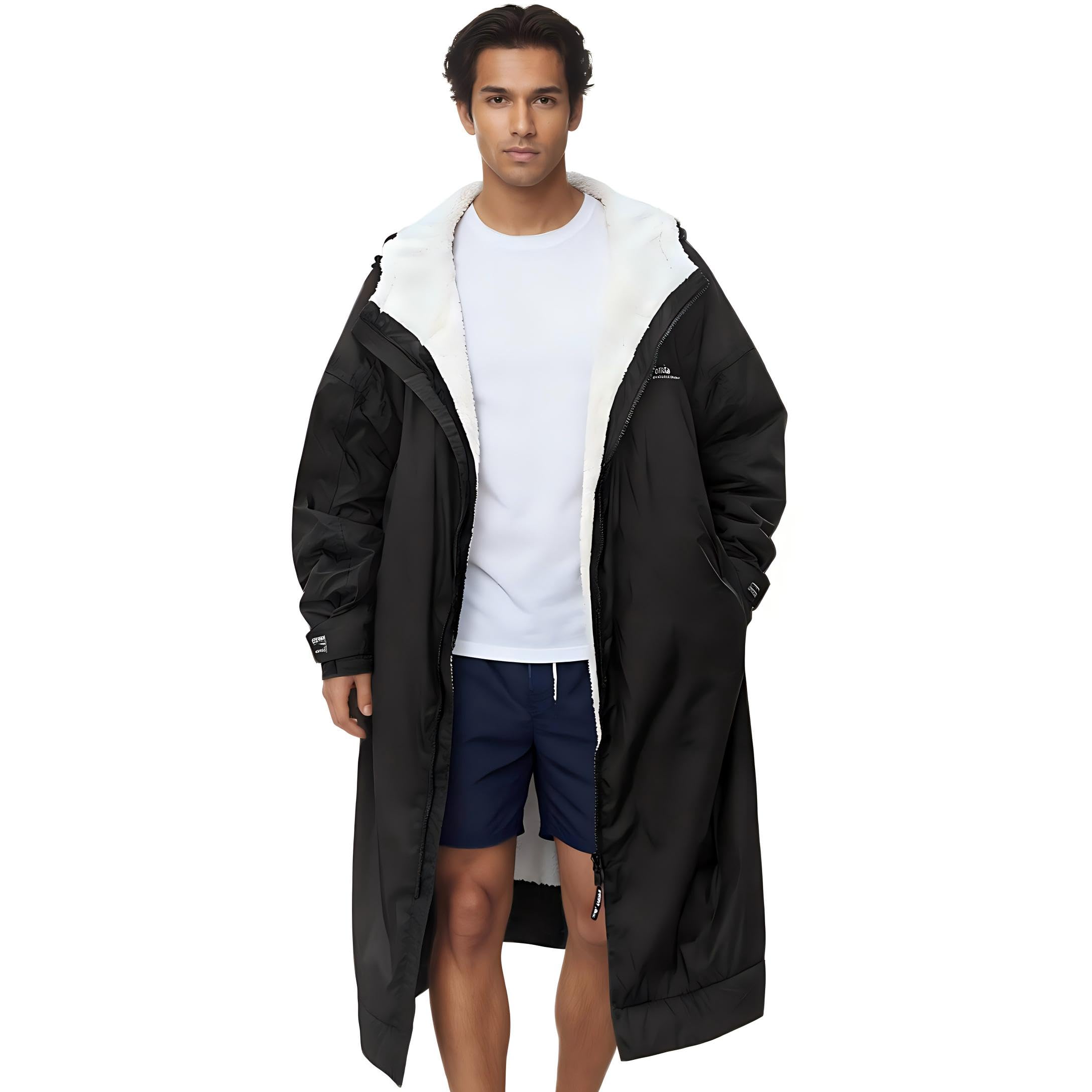 Catalonia Classy Waterproof Changing Robe for Adult, Windproof Dry Swimming Robes for Men Women, Waterproof Poncho Coat for Watersports Swimming Surfing