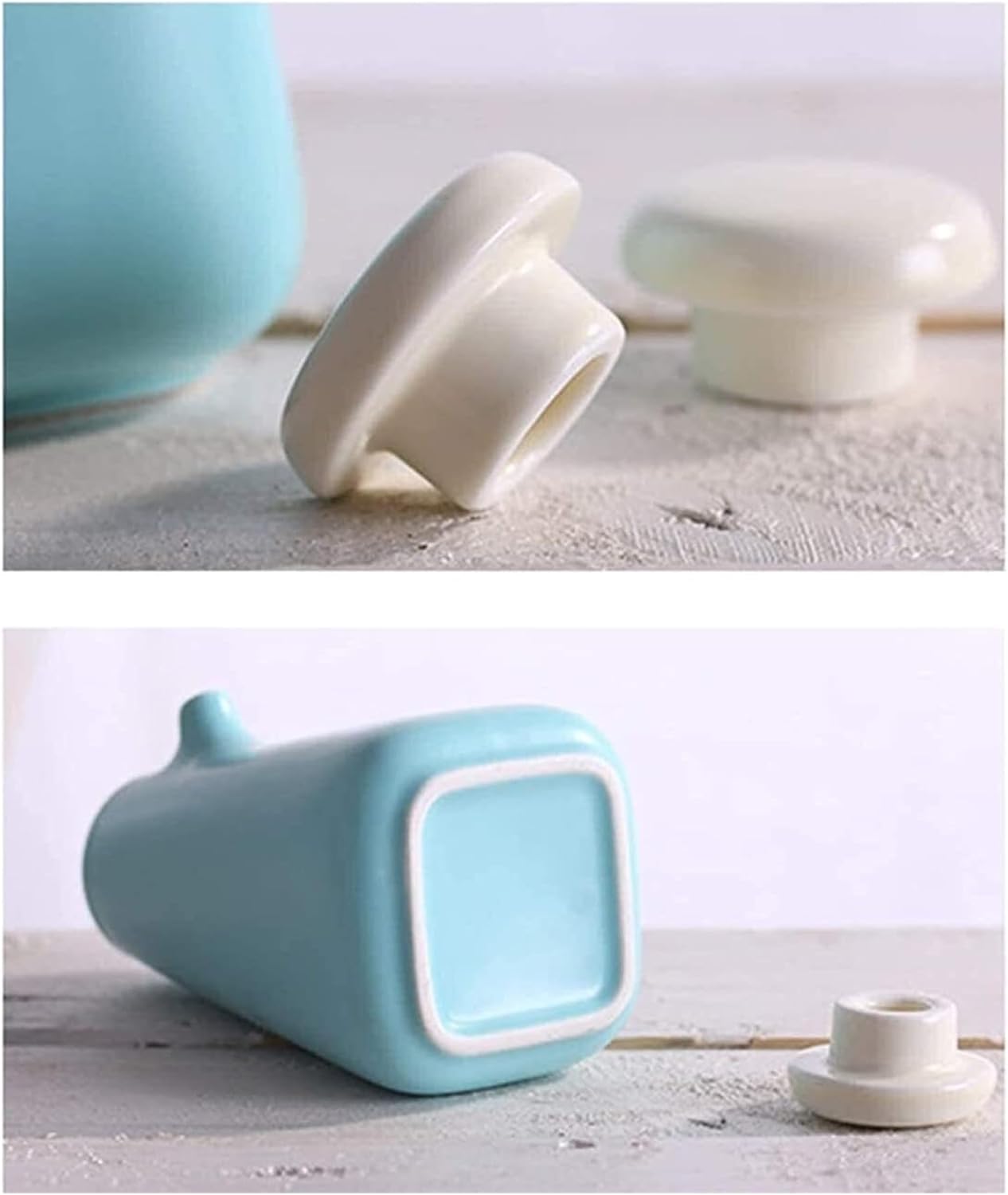 Oil and Vinegar Dispenser Ceramic Oil Bottle,Oil Vinegar Cruet-Soy Sauce or Vinegar Cruet with Pourer Modern Multicolor Ceramic Dinner Condiment Cooking
