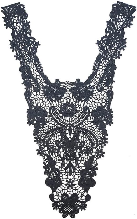 1pcs Colorful Collar Venise Floral Embroidered Applique Trim Decorated Lace Neckline Collar Sewing