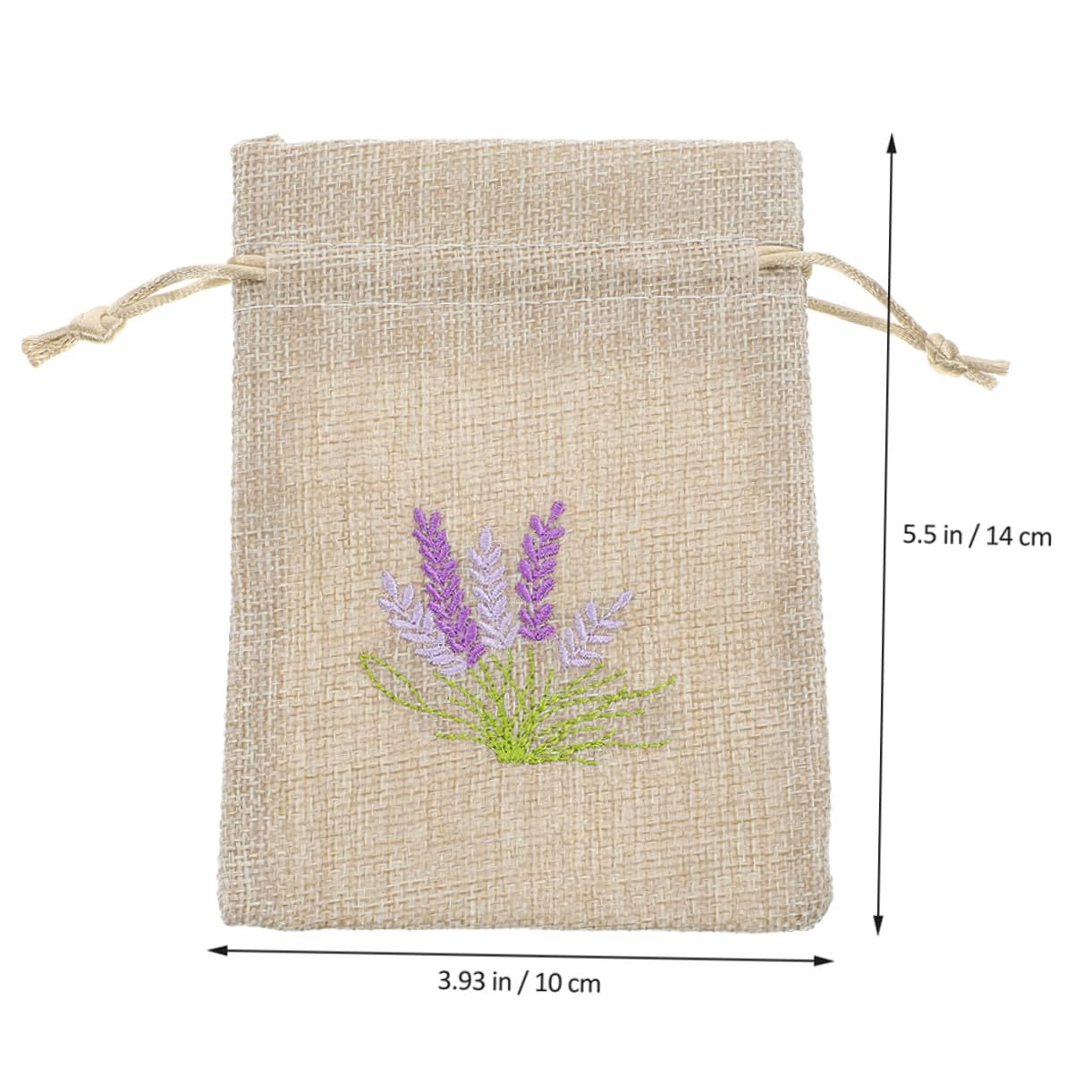 HOODANCOS 22 Sacchetti in Iuta Chiusura a Cordoncino Ricamati Motivo Lavanda, Eleganti e Versatili per Conservare Piccoli Oggetti e Gioielli in Casa come Regalo