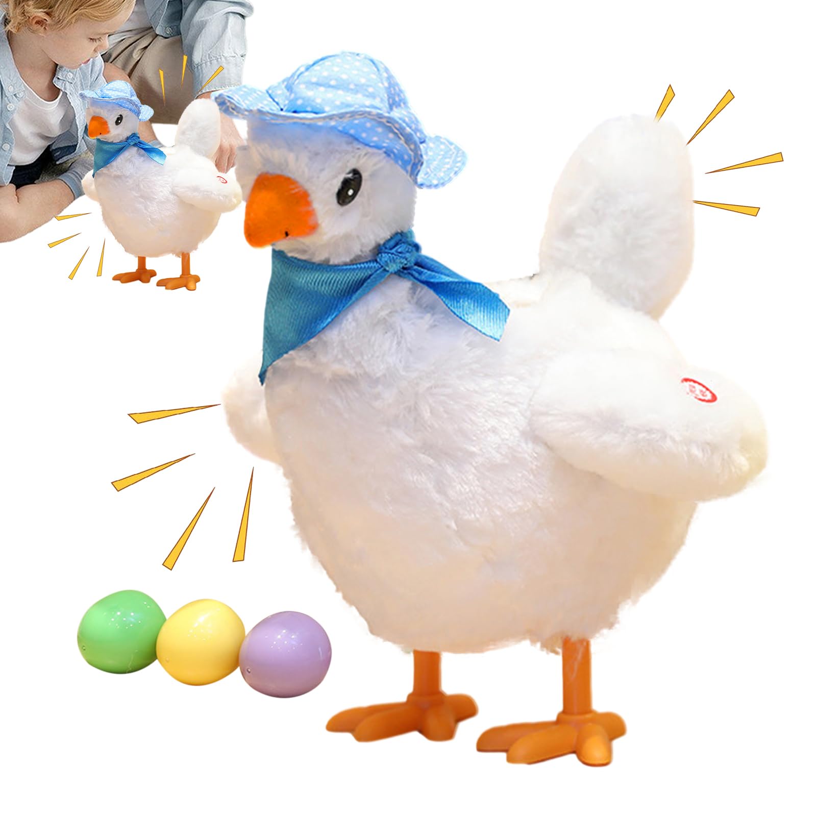 Boland 99941 - Chapeau Poulet, casquette en peluche, chapeau de poule, chapeau de carnaval, déguisement, carnaval, fête à thème, JGA (Lot de 2 Boland 99941 - Chapeau Poulet, casquette en peluche, chapeau de poule, chapeau de carnaval, déguisement, carnaval, fête à thème, JGA (Lot de 2