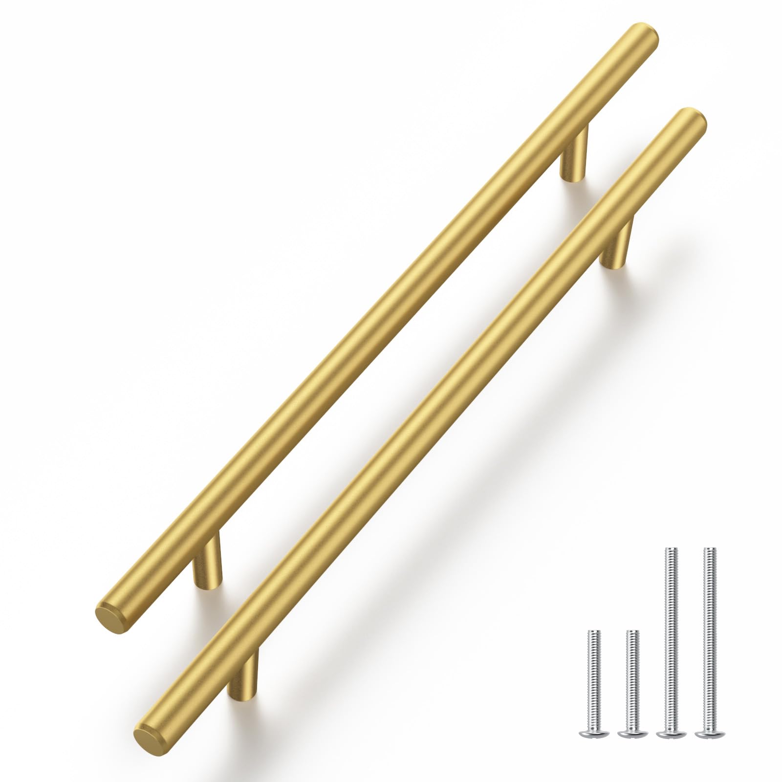 Haliwu 30 Pack Cabinet Handles Brass Gold Cabinet Pulls 7-1/2 Inch Hole Center Drawer Pulls Modern Bar Dresser Handles for Bathroom Kitchen Bedroom
