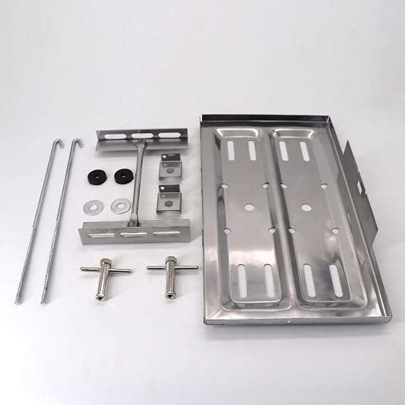 KIPA Universal Stainless Steel Universal Battery Tray Holder Hold Down Kit Street Durable 7 1/2 wide & 13 1/4 long