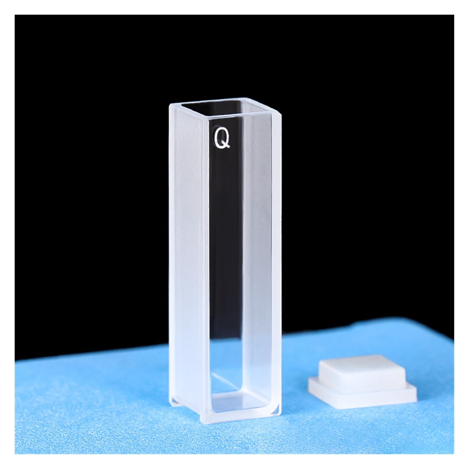 Cuvette al quarzo da 2 pezzi 3,5 ml con coperchio e lunghezza del percorso di 10 mm for laboratorio spettrofotometro