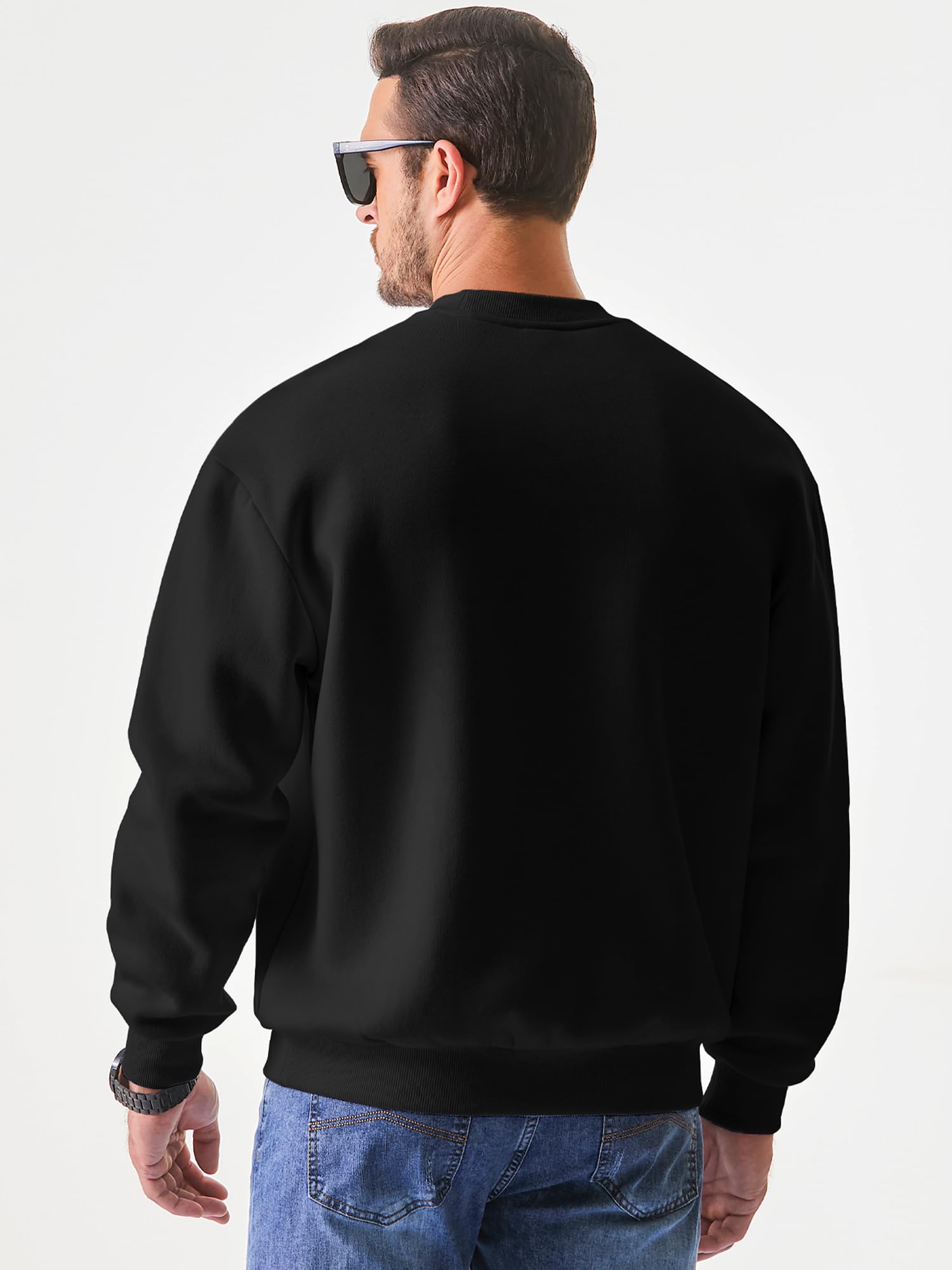JMIERR Sweatshirt Herren Baumwolle Rundhals Hoodie Pullovers Winter Männer Soft Langarm Sweatshirts Loose Fit