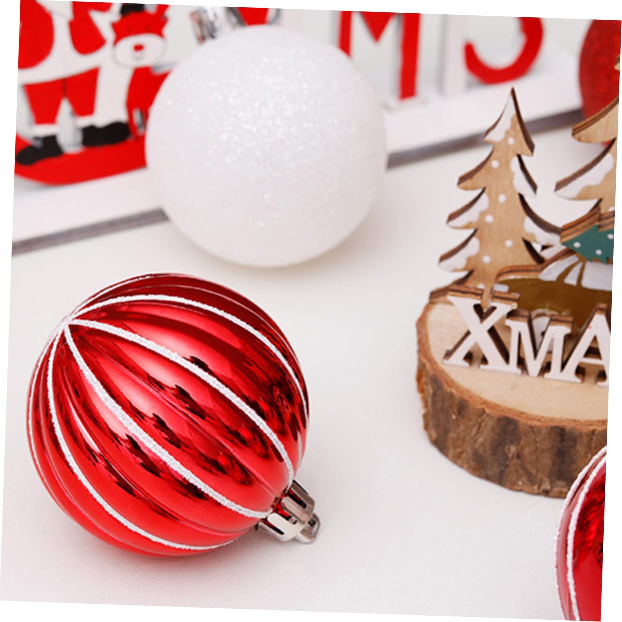 ABOOFAN 60 Pz Ciondolo Palla Di Natale Decorazioni Natalizie Da Appendere Addobbi Per L'albero Di Natale Decorazione Natalizia Decorazioni Per La Casa Di Natale Rosse Plastica Rosso