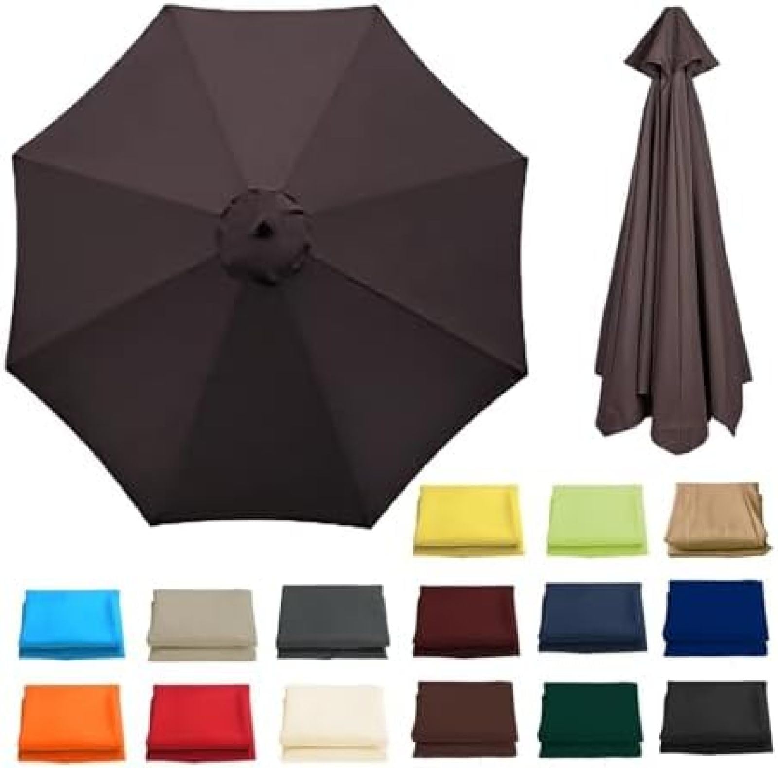 Copertura per ombrellone da giardino 2 8 m, protezione UV, adatta per mobili da esterno resistenti e impermeabili da 2 m, 2,3 m, 2,5 m, 2,7 m, 3 m, 3,5 m, ideali per uso in giardino