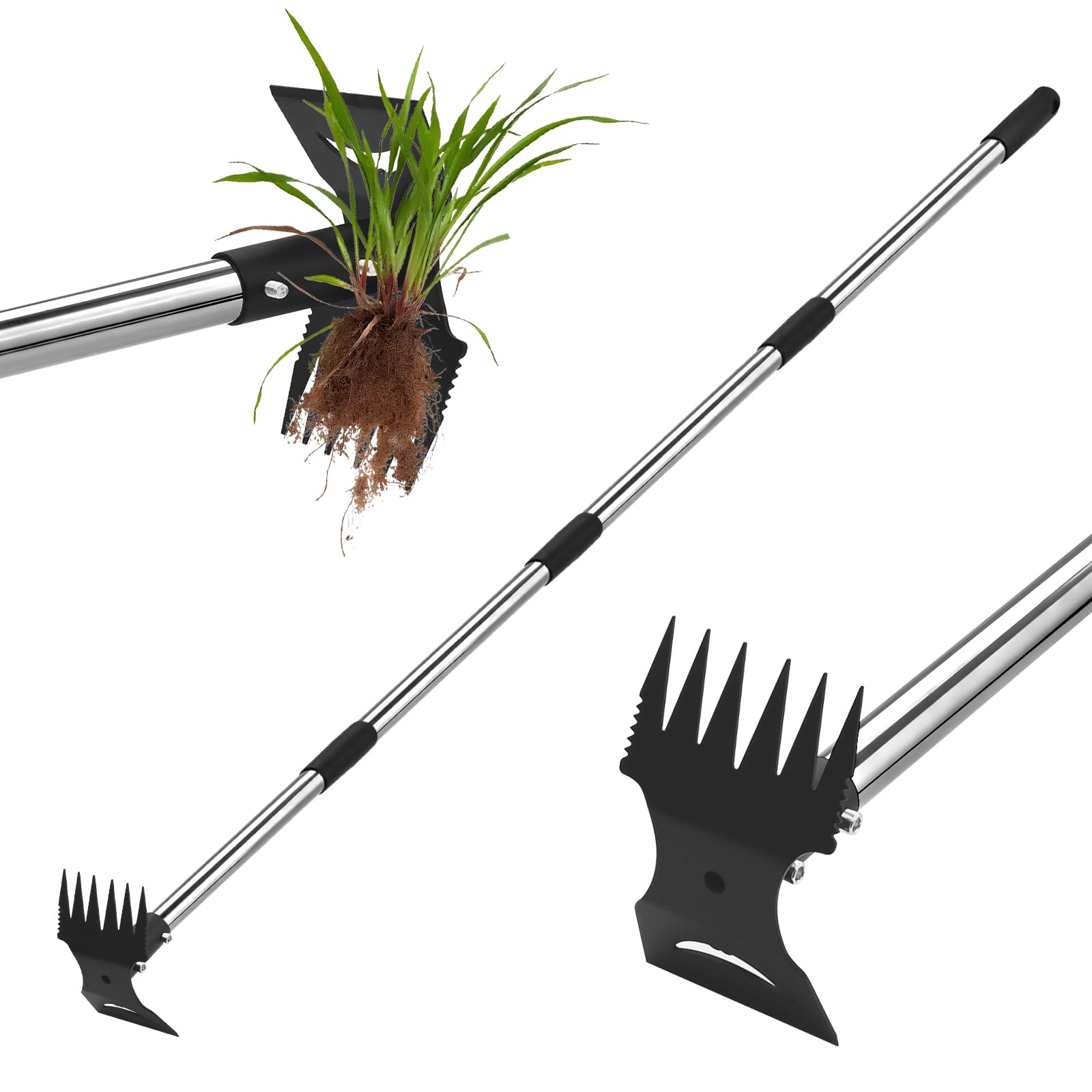 Strumento Per Rimuovere Le Erbacce Con Manico Lungo, 148.5 Cm Strumento Da Giardinaggio 2 In 1, Estirpatore Erbacce Rimuovere Con Manico Lungo Regolabile Per Giardino, Cortile, Prato
