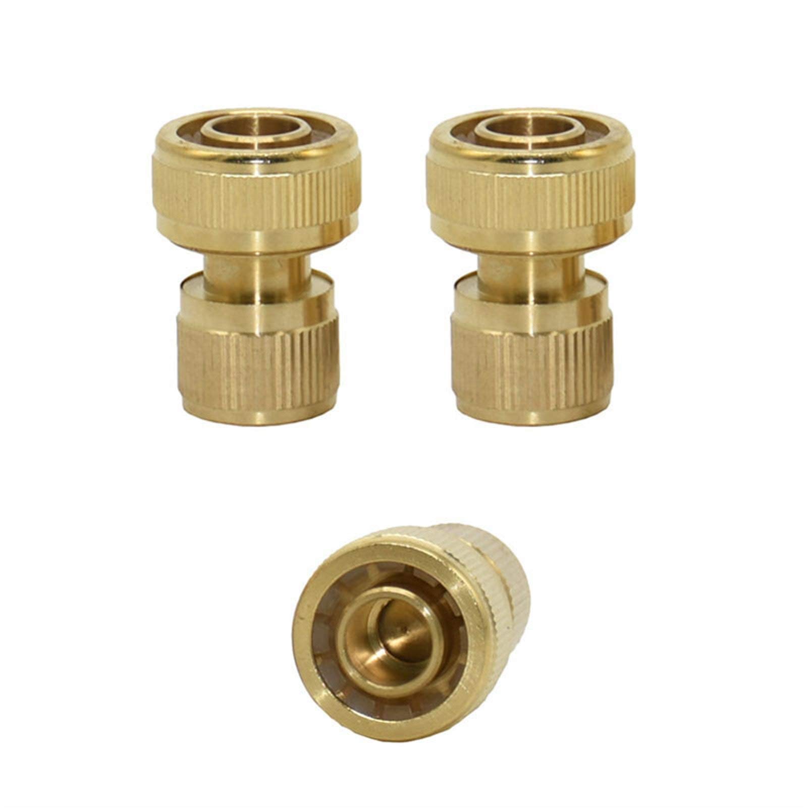 Connecteurs de tuyau LRJSKWZC Connecteur WATERSTOP 3/4 pouce Connecteur en laiton Tuyau de jardin rapide Connecteur rapide 3/4 Adaptateur de pistolet à eau de cuivre 6pcs