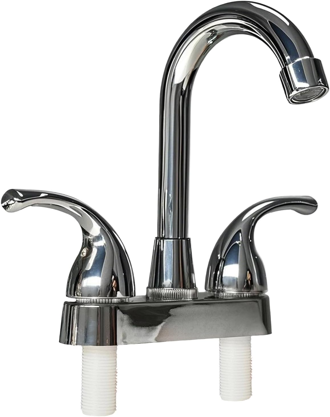 RV Bathroom Faucets, RV Kitchen Sink Faucet Replacement with Two Handle Control -4" Main Body,2 or 3 Hole High Arch-360 Swivel Replace for RV Home Campers Motorhomes Travel Trailers,Black