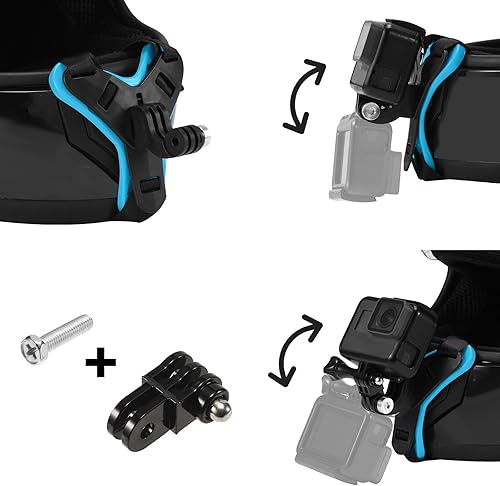 Miniatura 3 de Soporte de correa de barbilla para casco de motocicleta compatible con GoPro Hero 12, 11, 10, 9, 8, 7, (2018), 6, Hero Black, Insta 360, Session,