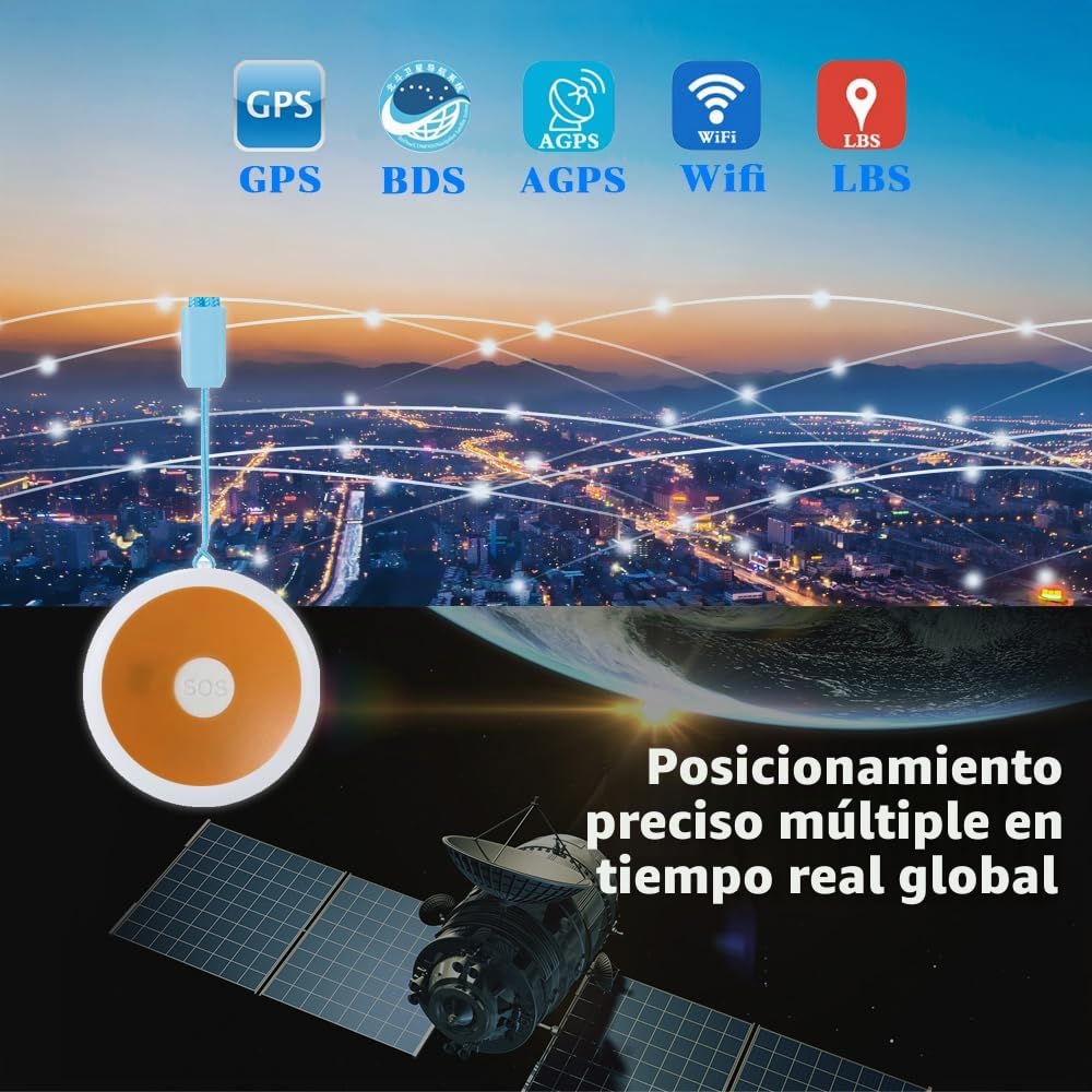 Jemora Localizador GPS 4G Colgante SOS Tracki Rastreador GPS para niños, Ancianos, Dispositivo de Seguimiento de vehículos Reproducción de 90 días GPS/BDS/WiFi/APGS/LBS IP67 Impermeable Rastreador en