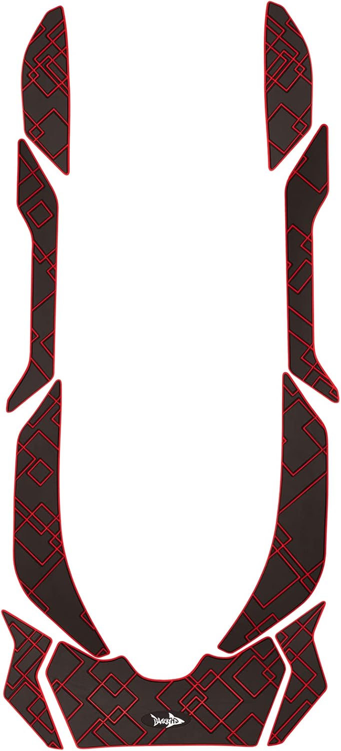 BlackTip Jetsports Elite traction mats for Sea-Doo 2012-2018 RXP-X 260/300 GTR-X 230 (Black on Red Retro Squares)