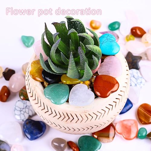 Miniatura 5 de 20 piedras curativas en forma de corazón de cristal natural en forma de amor, rocas pulidas, lindas mini piedras preciosas de chakra de palma,