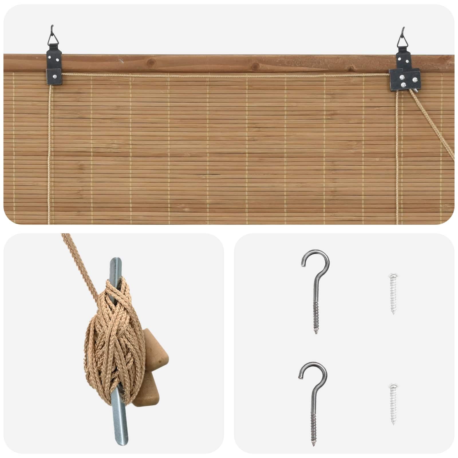 Store enrouleur en bambou marron 50 x 220 cm