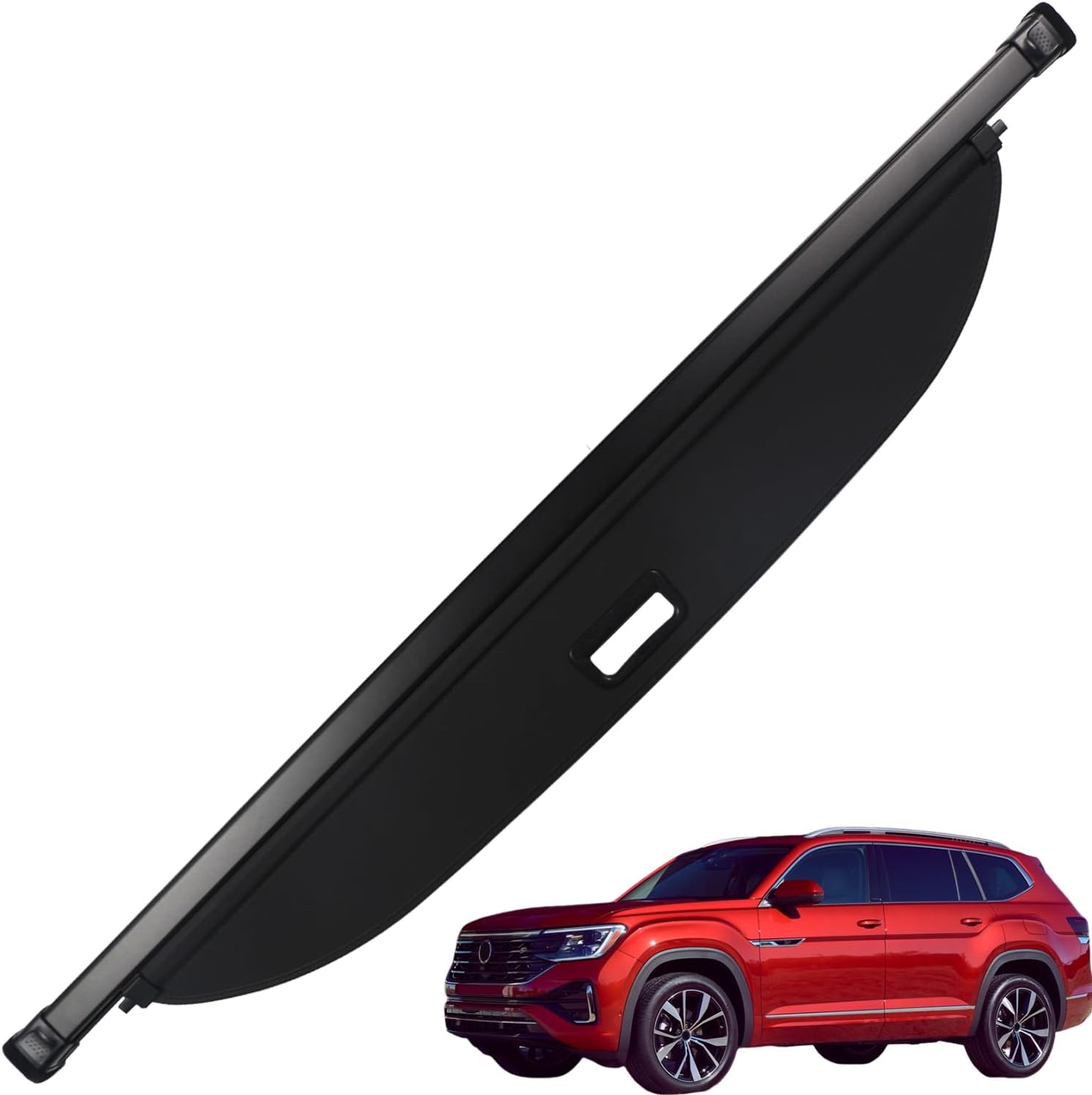 Marretoo Cargo Cover for VW Atlas 2018 2019 2020 2021 2022 2023 2024 2025 Volkswagen Accessories Black Retractable Trunk Cover Privacy tonneau Shield Shade Replacement for 3CM061167ZRX