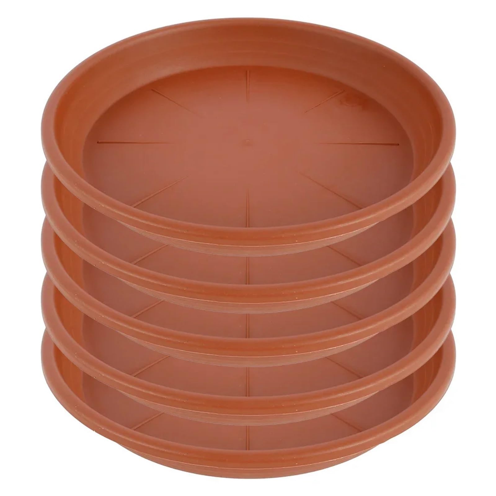 5 piezas de platillos de plástico for plantas, bandejas de goteo redondas for plantas, macetas for interiores y exteriores, suministros for el jardín del hogar Bandeja Para Macetas(Brown 5PCS 15cm)