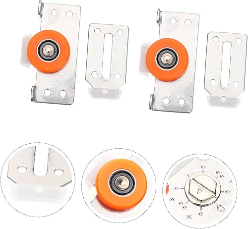 Miniatura 2 de OSALADI 2 juegos de polea de puerta, ruedas de basura, ruedas de puerta, polea de guía de gabinete, polea de gabinete de metal, hardware de puerta