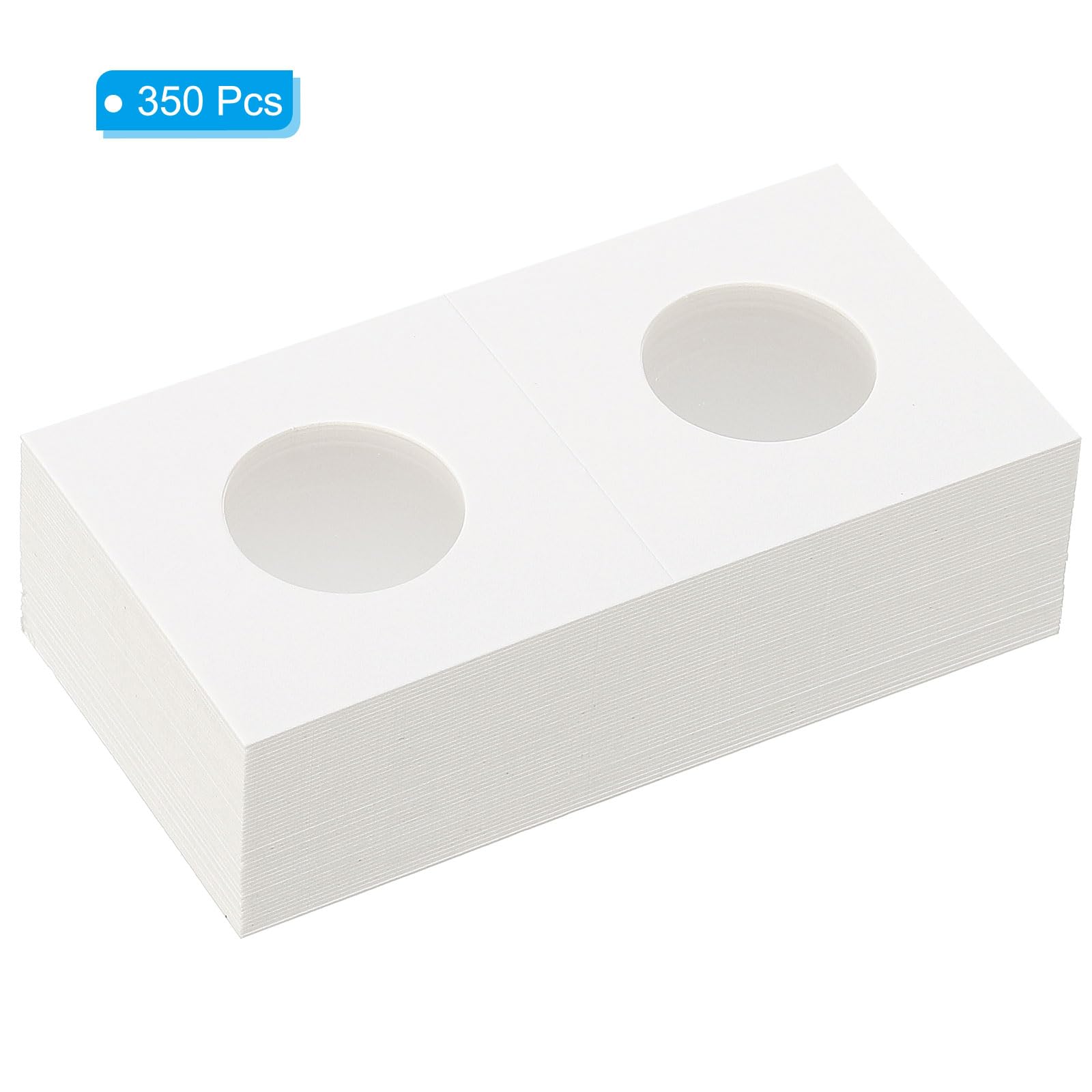 PATIKIL 2x2 Coin Flips, 350 Pack 25mm Cardboard Coin Holder Paper Coin Holders for Coin Collection Supplies Collector White - Image 3